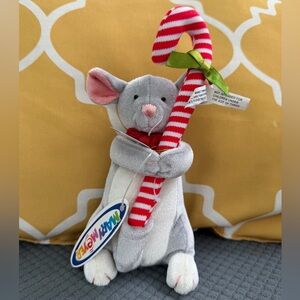 NWT Mary Meyer Mouse Plush Beanie with Candy Cane Pen